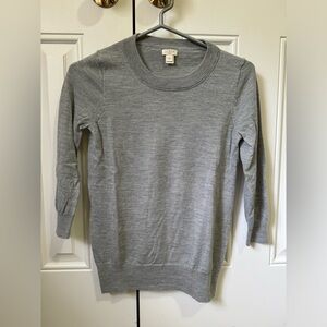 J.Crew Gray 3/4 Sleeve Sweater
